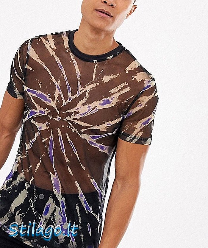 ASOS DESIGN skinny fit t-shirt dengan stretch in mesh tie dye-Multi