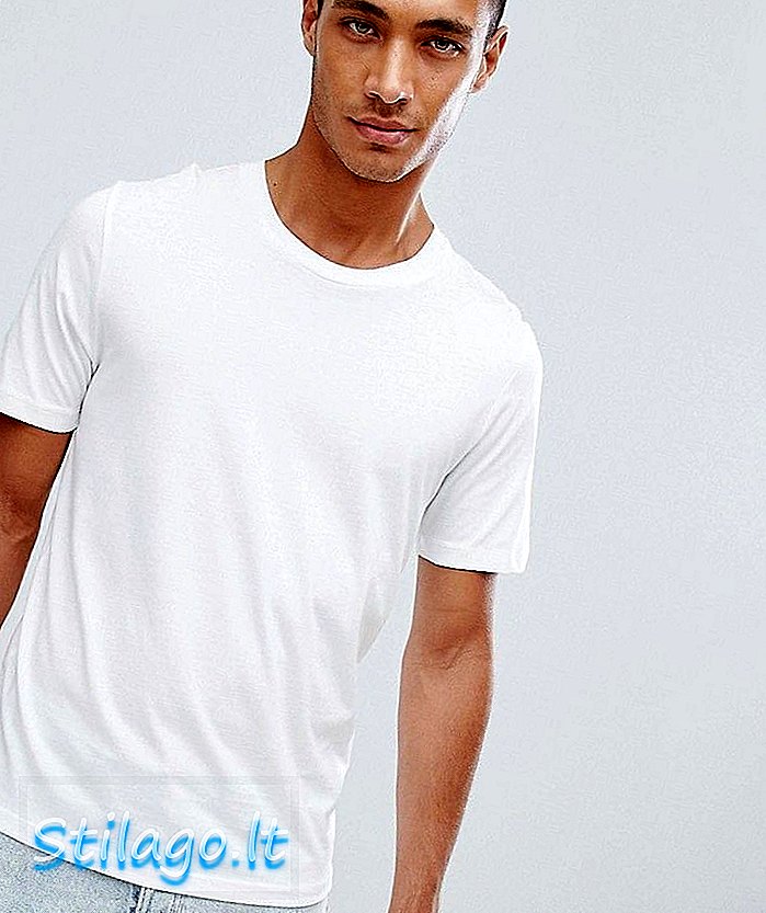 Επιλεγμένο μπλουζάκι από pima βαμβάκι Homme 'The Perfect Tee' σε λευκό χρώμα