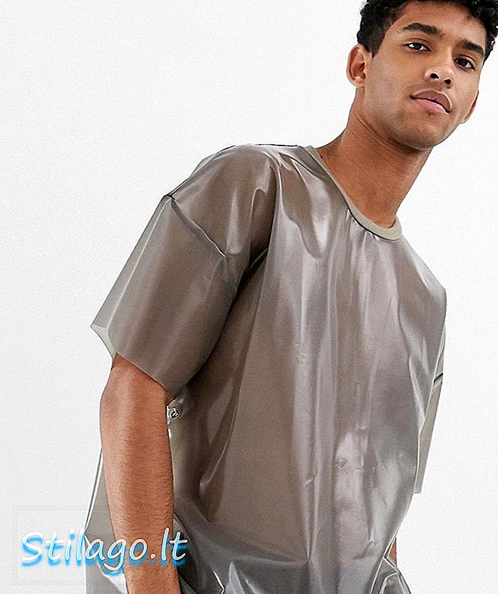 Camiseta ASOS DESIGN Festival oversized em tecido transparente em preto