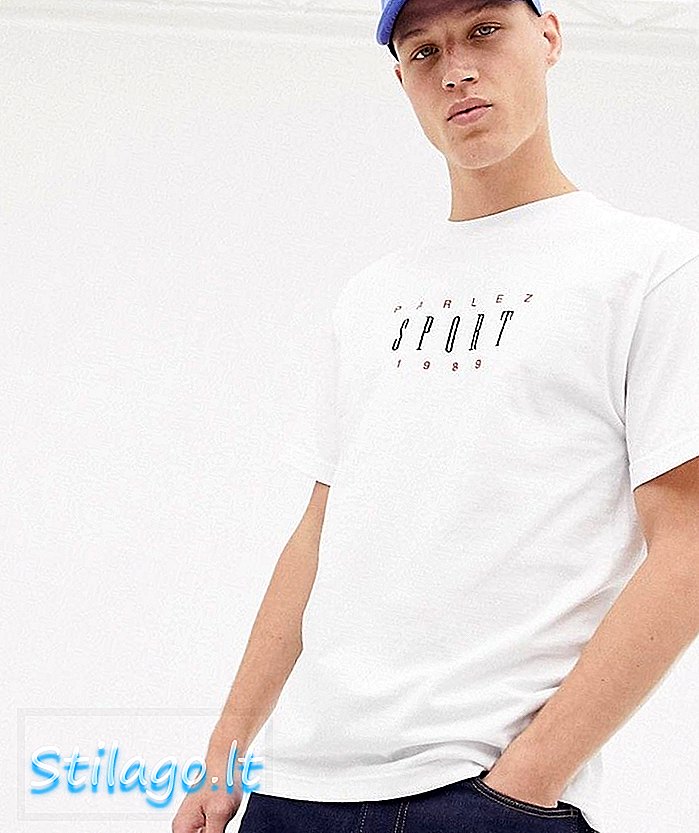 T-shirt Parlez Fower con logo sul petto ricamato in bianco