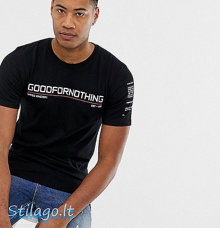 Camiseta Good For Nothing en negro con logo en el pecho