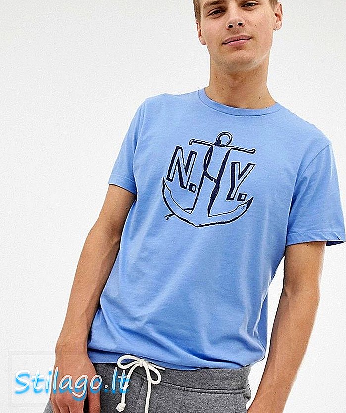 J.Crew Mercantile ny camiseta con estampado de ancla en azul marga