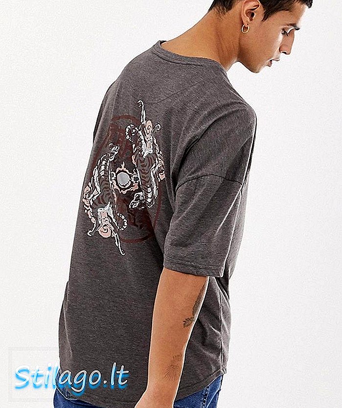 T-shirt com estampa de kung fu Le Breve - Cinza
