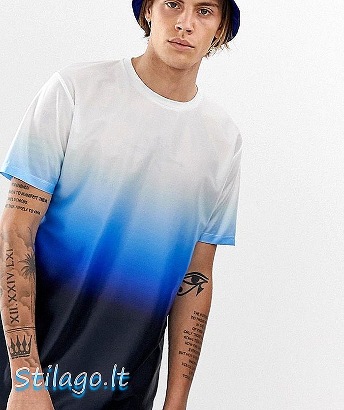 ASOS DESIGN avslappnad långvävd t-shirt i doppfärgad tvättblå