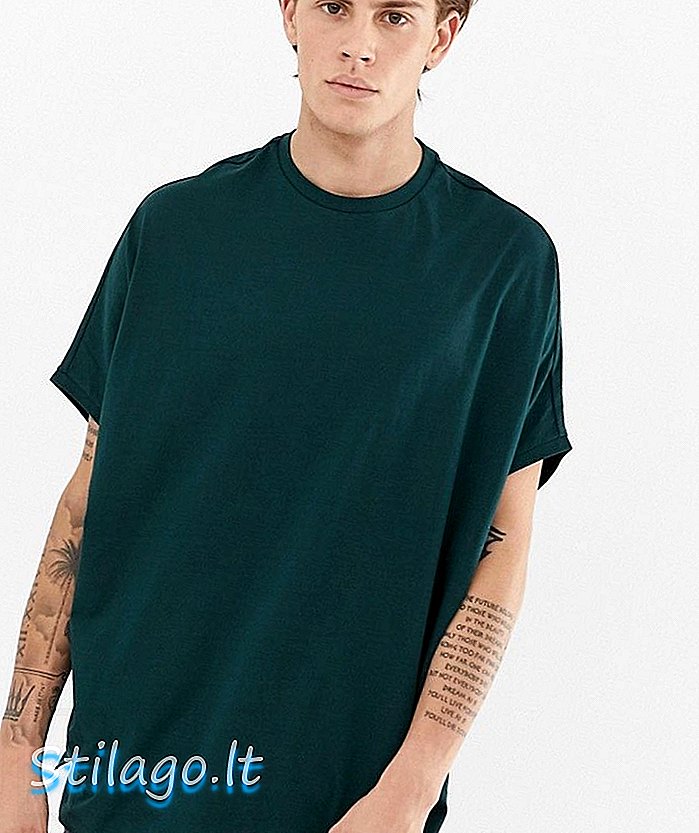 ASOS DESIGN organické extrémně nadměrné tričko v zelené barvě