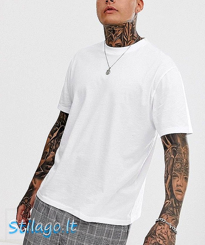 ASOS DESIGN avslappet t-skjorte med mannskapshals i hvitt