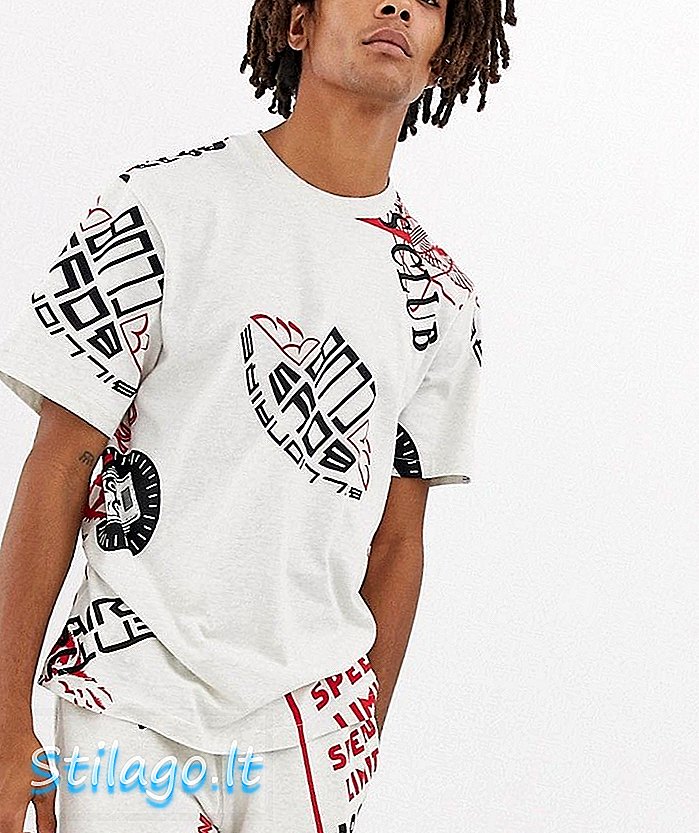 Billionaire Boys Club vintage celé tričko s grafickým potiskem v bílošedé