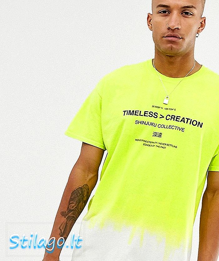 BoohooMAN Slogan Dip Dye übergroße T-Shirt in grün