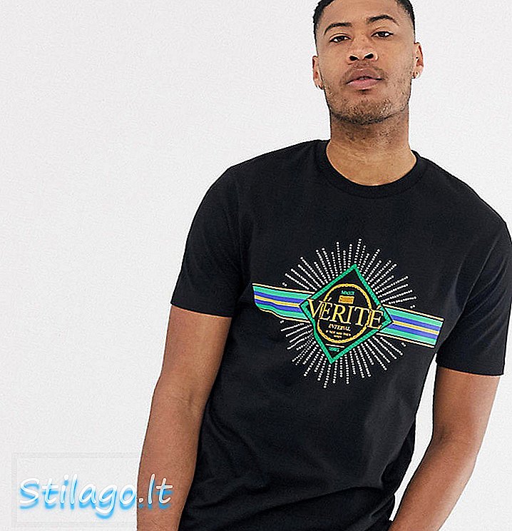 Висока розслаблена футболка ASOS DESIGN з відвертим принтом та самоцвітом-чорним кольором