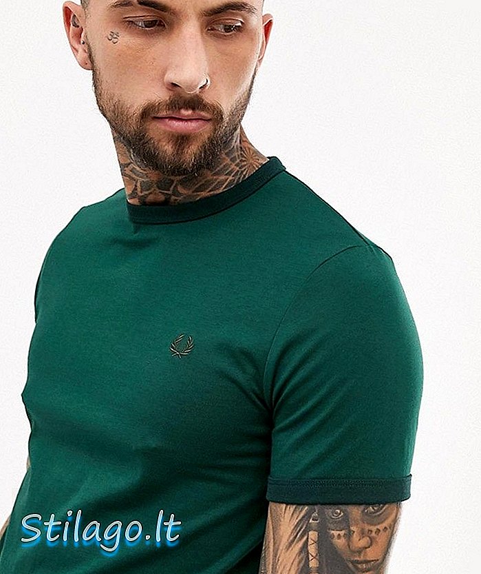 Fred Perry gyűrűs póló, zöld színben