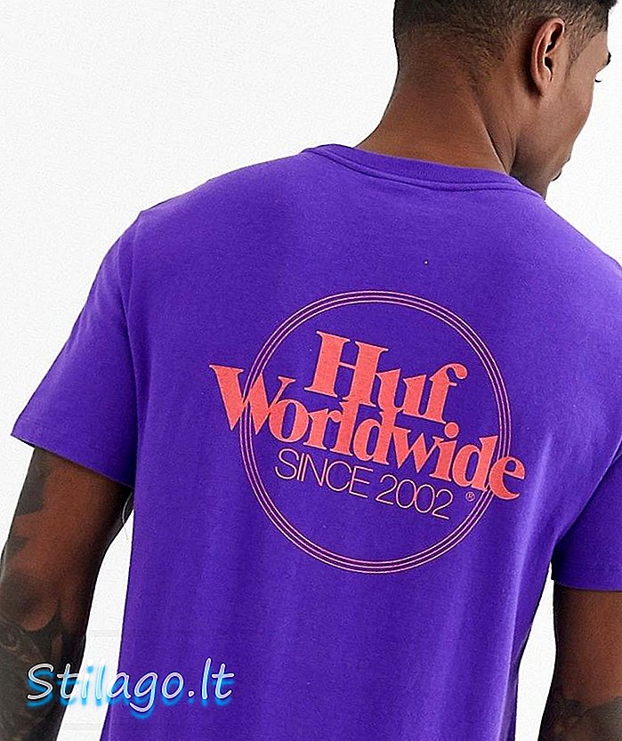 T-shirt Logo Masalah HUF berwarna ungu