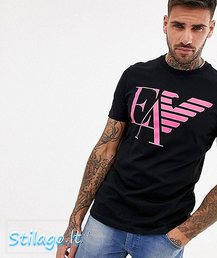 Emporio Armani t-shirt med stor örnlogotyptryck i svart