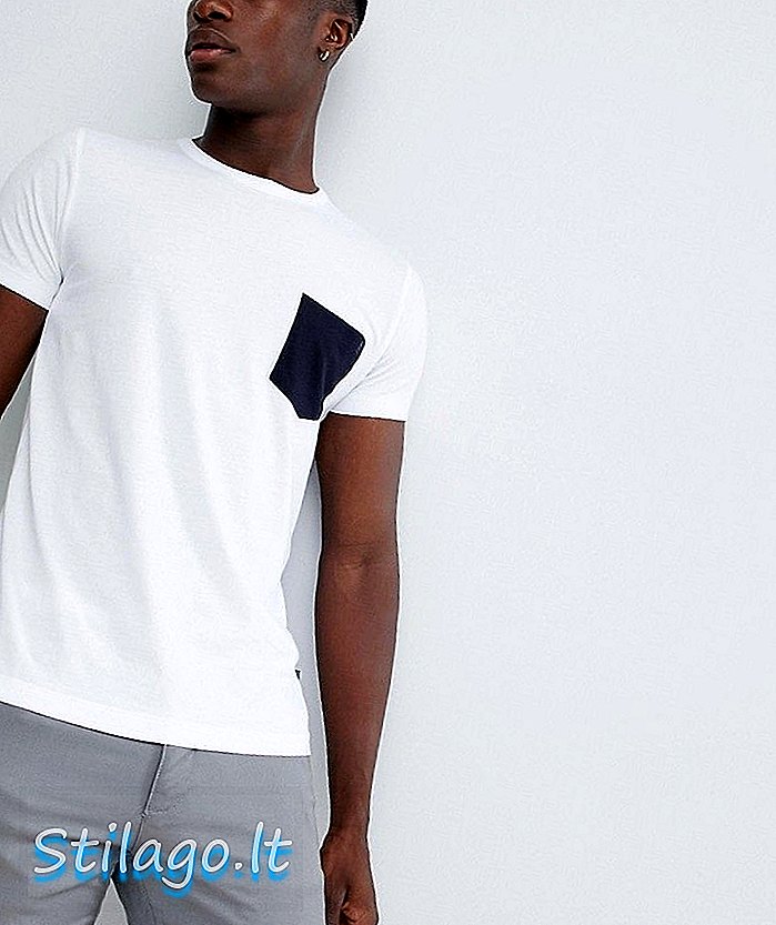 French Connection - T-shirt à poche contrastée - Blanc