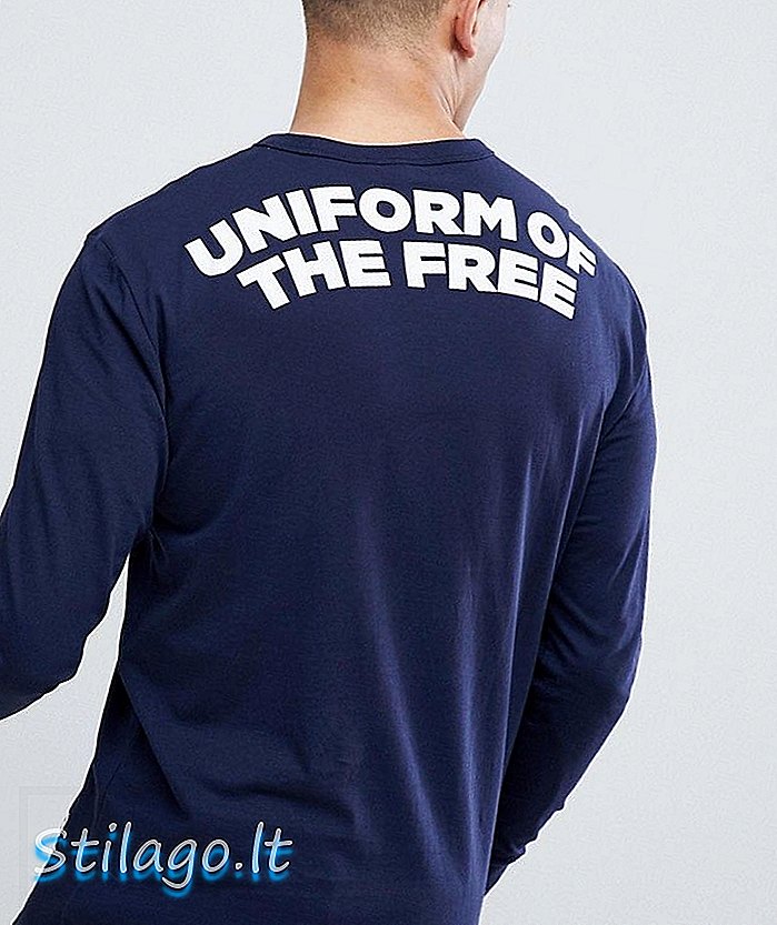 T-shirt blu a maniche lunghe con logo G-Star in uniforme