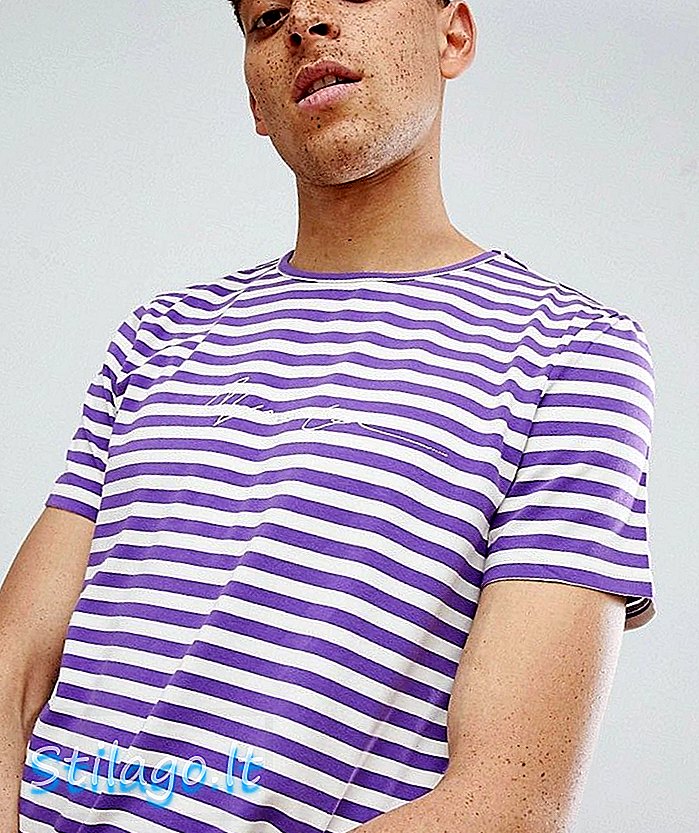 Mennace Purple Signature Regular Striped T-Shirt