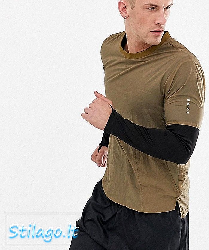 ASOS 4505 austi bėgimo marškinėliai iš šviesiai chaki-smėlio spalvos