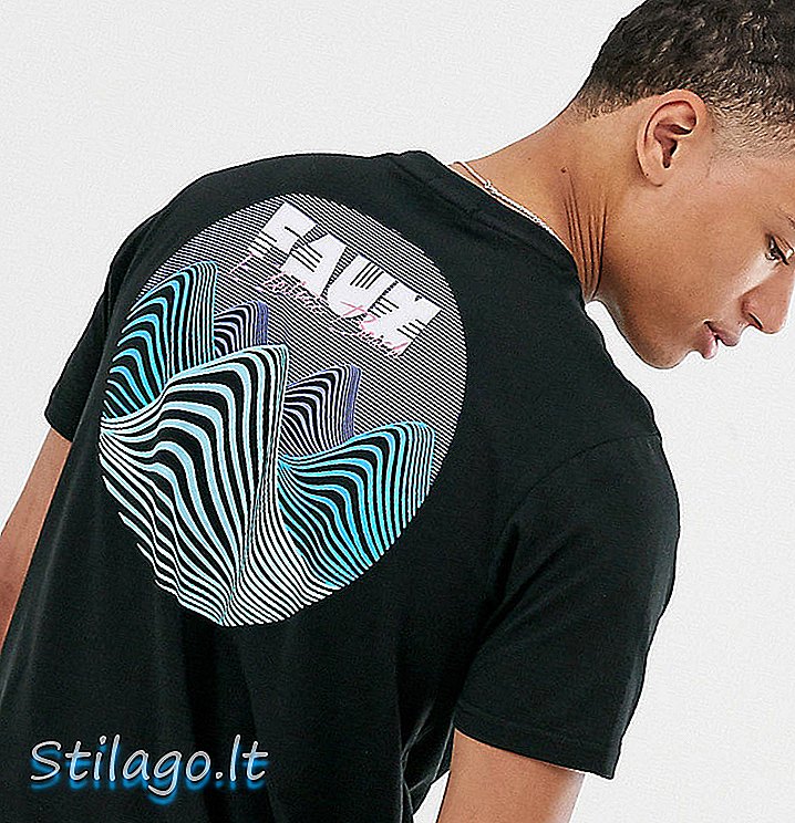 Drauga vai Faux Tall sprieguma viļņu aizmugurējās drukas t-krekls-melns