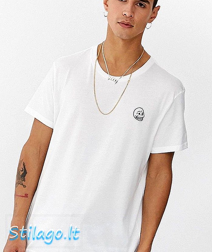 T-shirt a teschio minuscola standard bianca a buon mercato-bianca