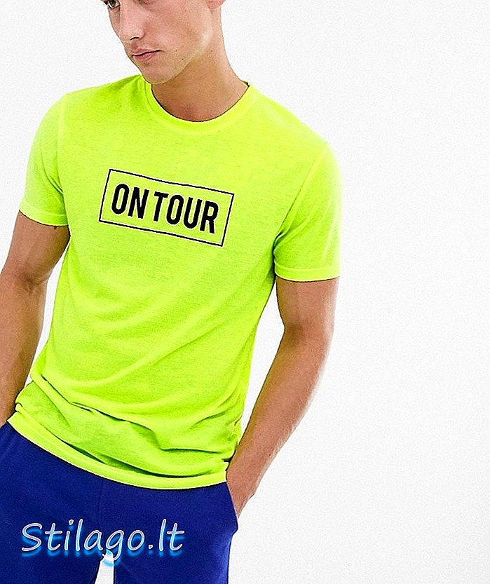 Brave Soul slogan neon t-shirt-Geel
