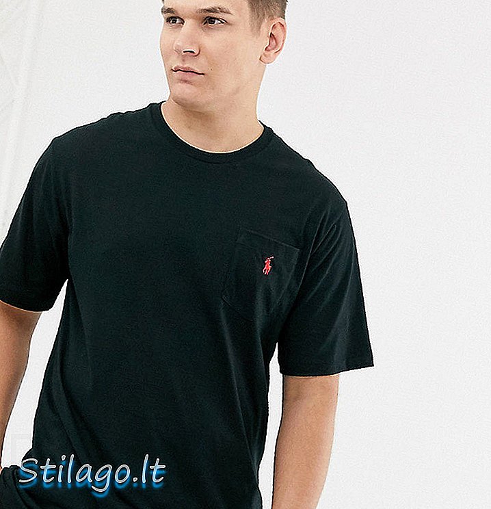 „Polo Ralph Lauren“ dideli ir aukšti ikonų logotipo marškinėliai, juodi