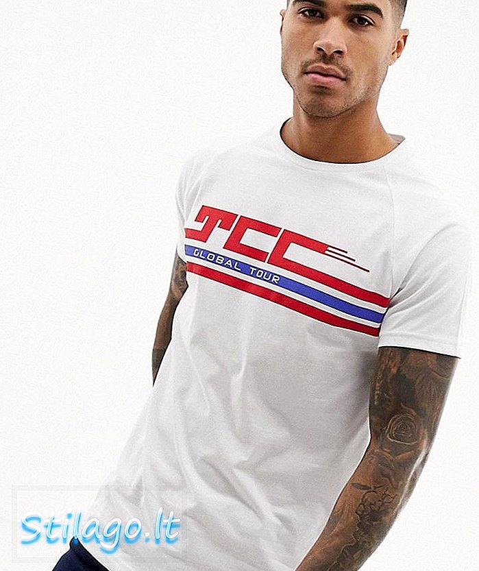 T-shirt The Couture Club in bianco con stampa racer