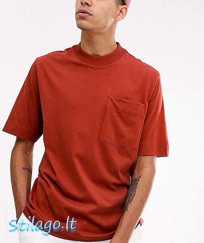 ASOS WHITE - T-shirt ample en henné brûlé - Rouge