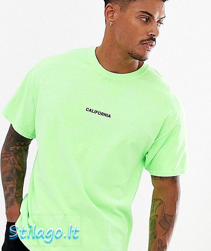 T-shirt med nyt look med californisk tryk i neongrønt