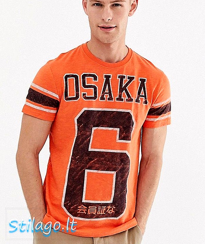 Superdry Osaka quarterback tee-Orange