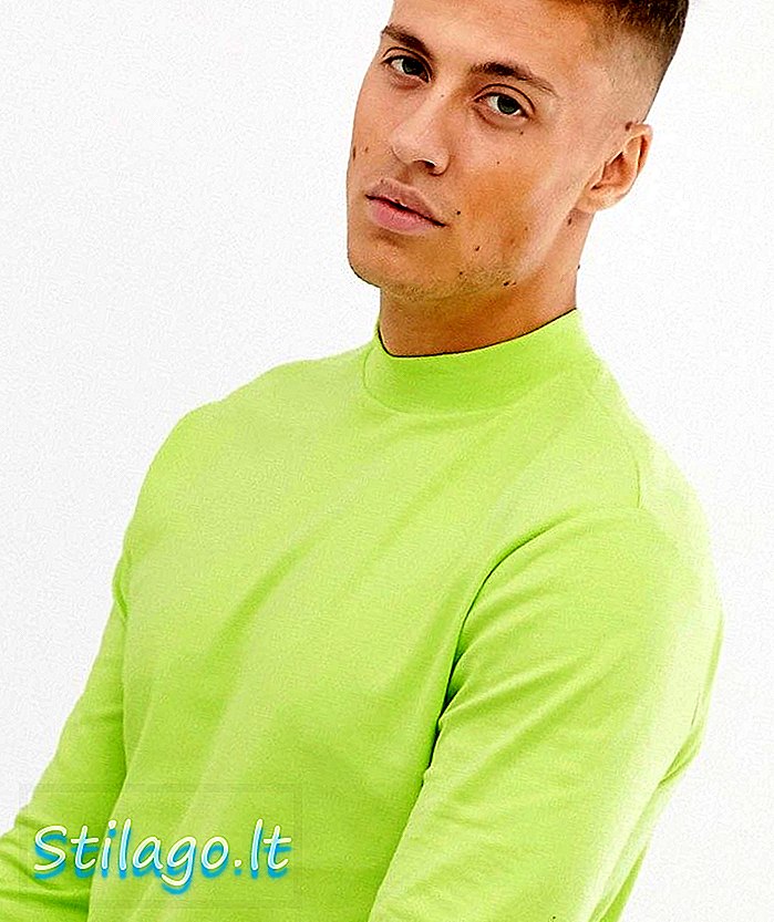 New Look Rollkragen Langarm T-Shirt in Neongelb