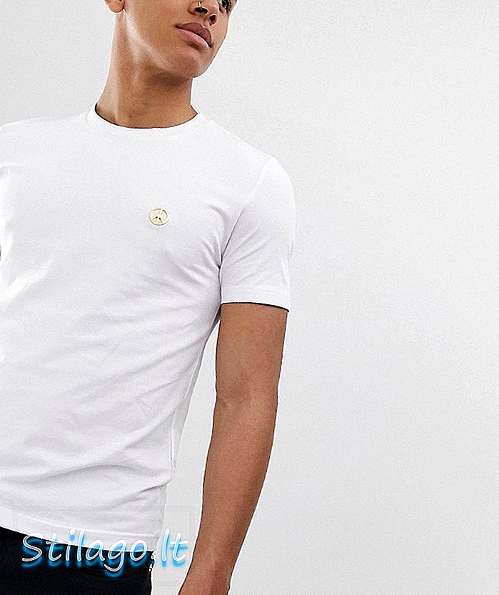 Elsker Moschino fred logo t-skjorte i hvitt