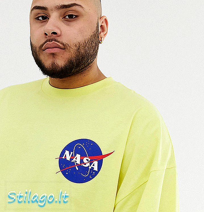 ASOS DESIGN Plus NASA overdimensioneret t-shirt-gul