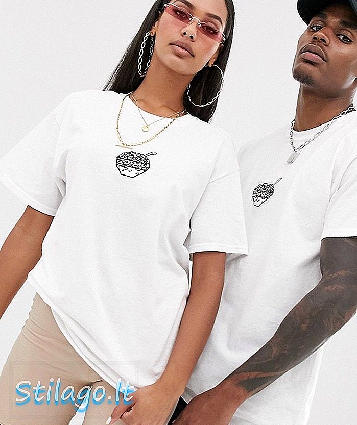 Yeni Aşk Kulübü unisex tahıl işlemeli grafik t-shirt-Beyaz