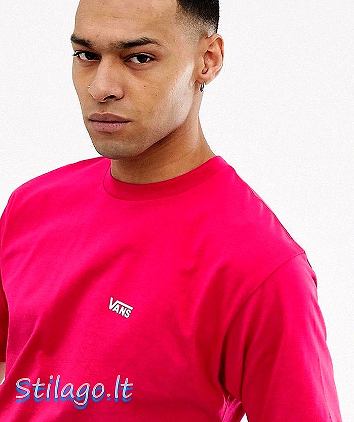 T-shirt Vans con logo piccolo in rosa