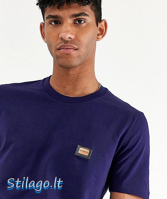 Láska Moschino placket t-shirt-Navy