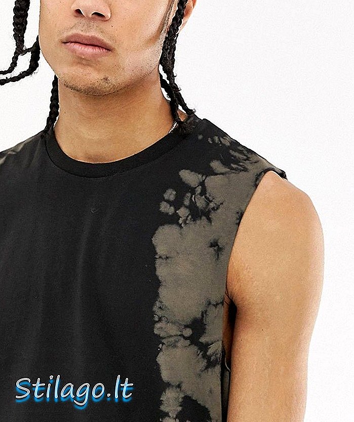 Colete ASOS DESIGN em lavagem alvejante em preto