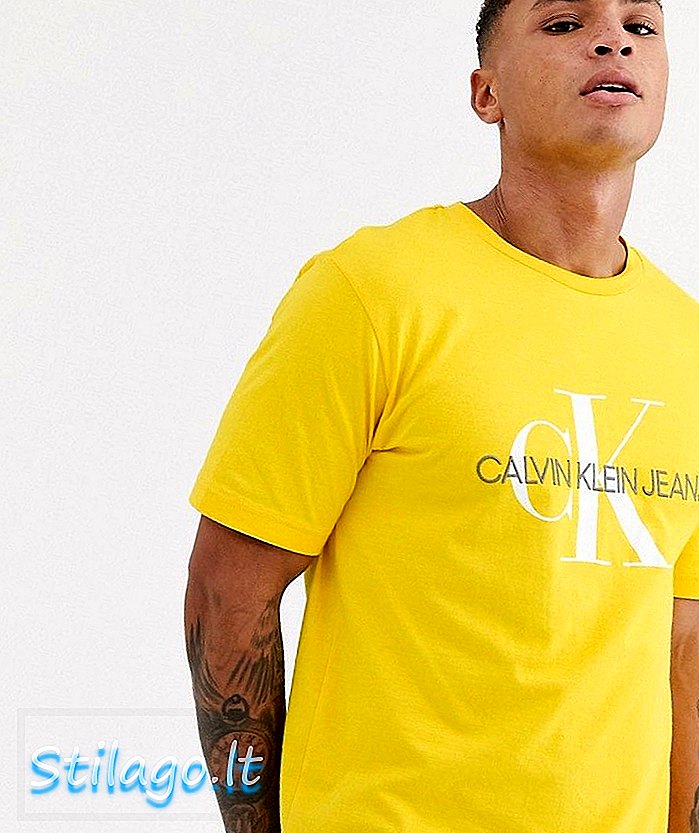 Calvin Klein Jeans Monogramm T-Shirt-Gelb