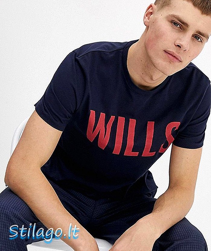 T-shirt gráfica Jack Wills Wentworth Wills na marinha