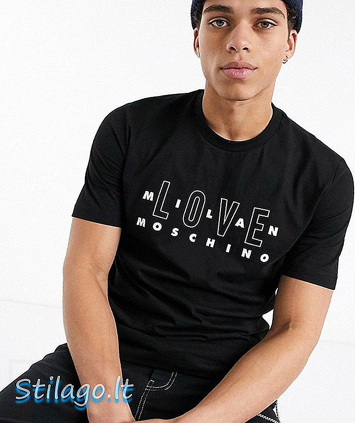 Love Moschino milan t-shirt-Zwart