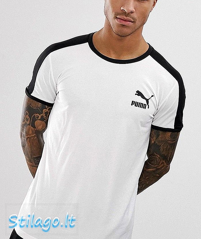Puma T7 Muscle Fit T-shirt i hvid