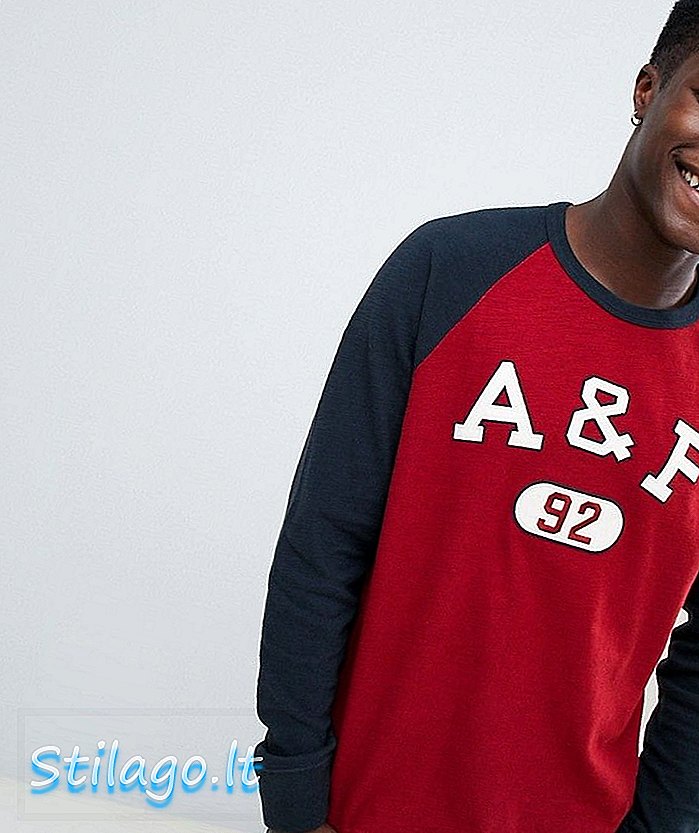 Μακρυμάνικο μπλουζάκι Abercrombie & Fitch με επένδυση σε κόκκινο χρώμα