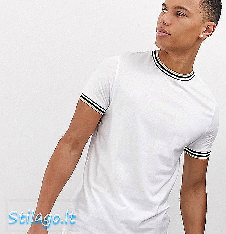 ASOS DESIGN Tall - T-shirt avec finitions contrastées - Blanc