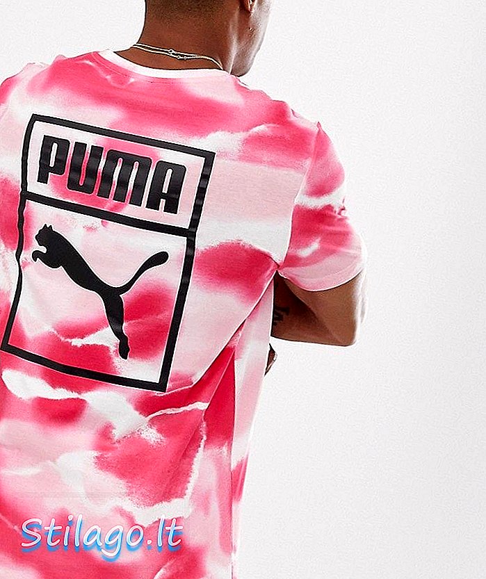 Puma เสื้อยืดมัดย้อมสีชมพู