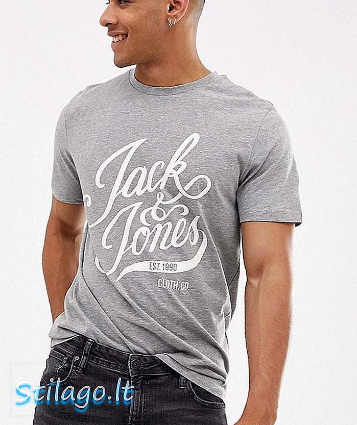 Jack & Jones logo t-shirt-grijs