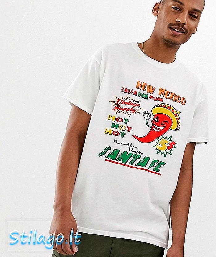Vintage Supply tričko v bílé barvě s chilli potiskem