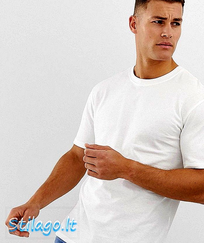 „Jack & Jones Originals“ marškinėliai ilgomis ūdomis su padalintomis apatinėmis detalėmis - balti