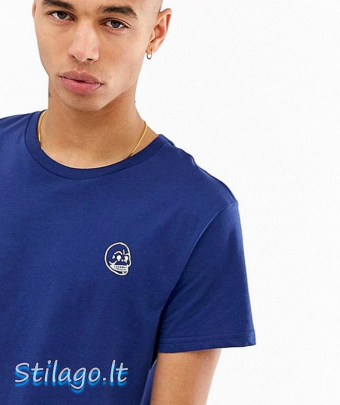 Cheap Segunda-feira minúsculo crânio t-shirt-Azul