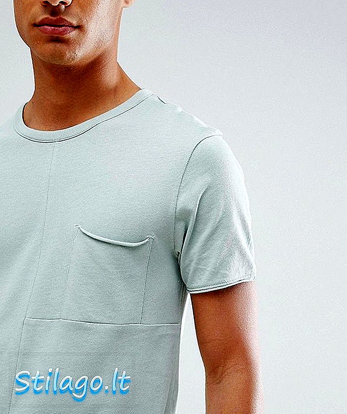 „Tom Tailor“ marškinėliai žaliuoju kirpimu ir siuvami su kišenėle krūtinėje