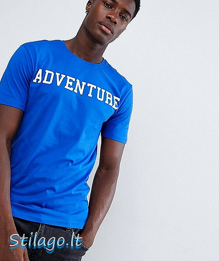 חולצת טרוי עם לוגו הרפתקאות-כחול
