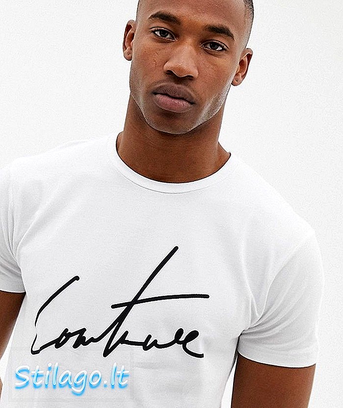 „Couture Club“ marškinėliai su dideliu baltu logotipu