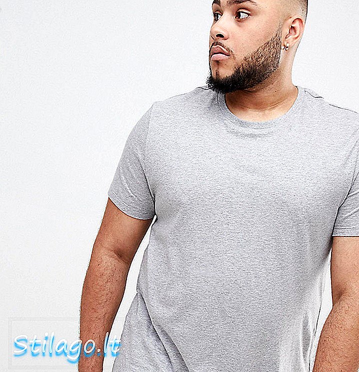ASOS DESIGN Plus t-shirt med besättningshals i grå marl